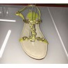 Sandali gioiello, in pelle colore giallo