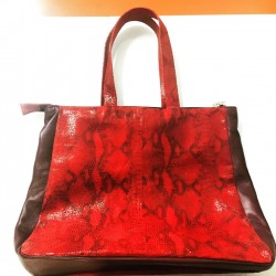 Borsa in pitone rosso bordeaux