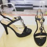 Sandali in pelle liscia nera