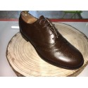 Oxford in Pelle di Vitello spazzolato in colore marrone